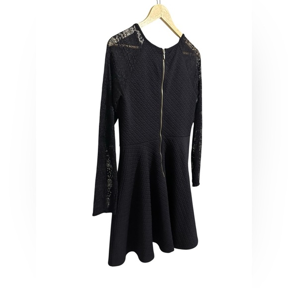 Altar'd State Black Fit and Flare Lace Sheer Long Sleeve Dress Large WhimsiGoth - Picture 7 of 13